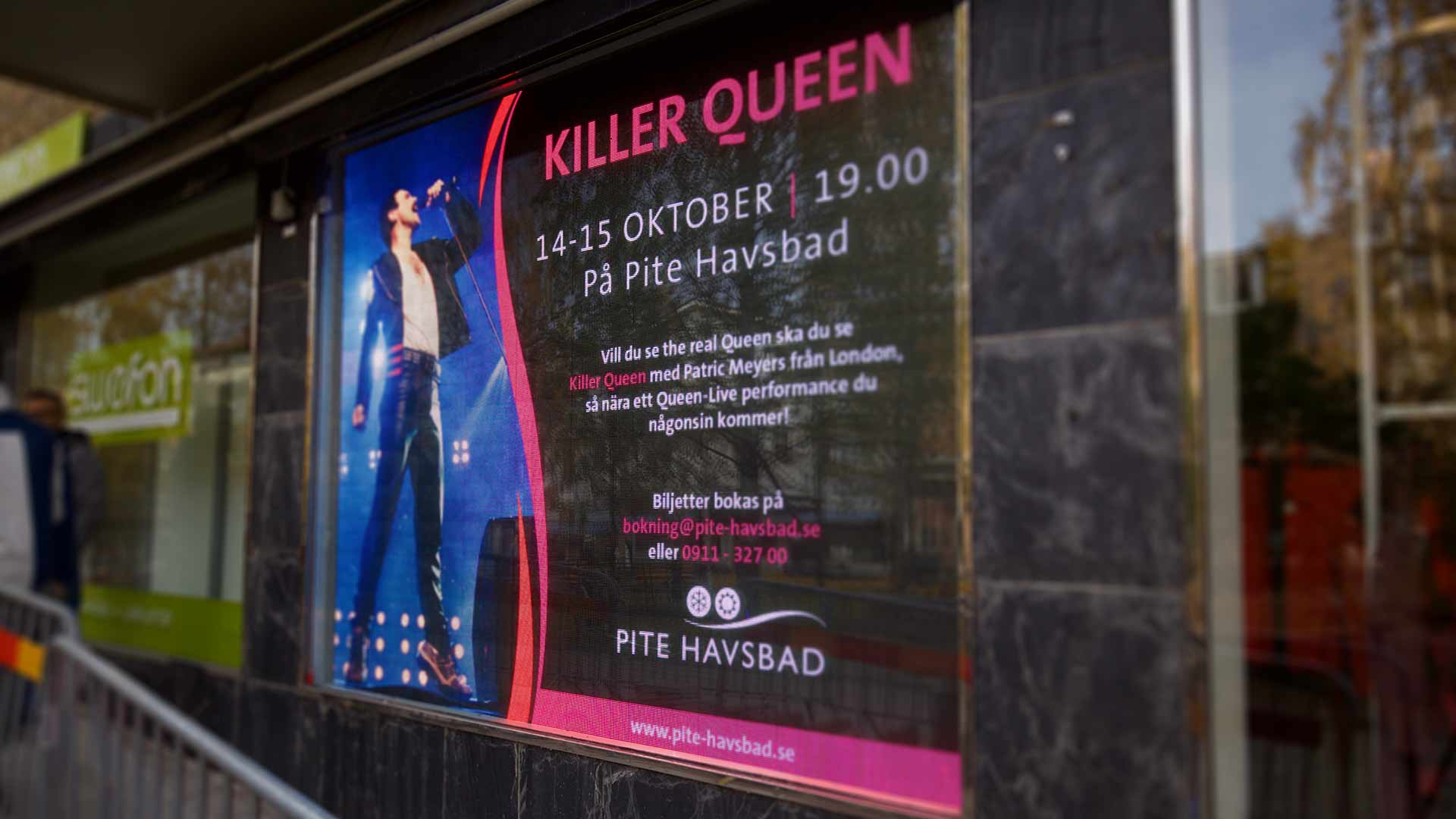 Lets Display Reklamskärm vid torg i Piteå